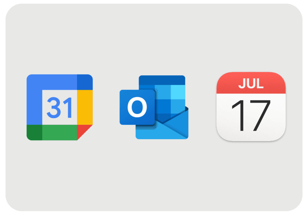 Google Agenda, Outlook en Apple agenda