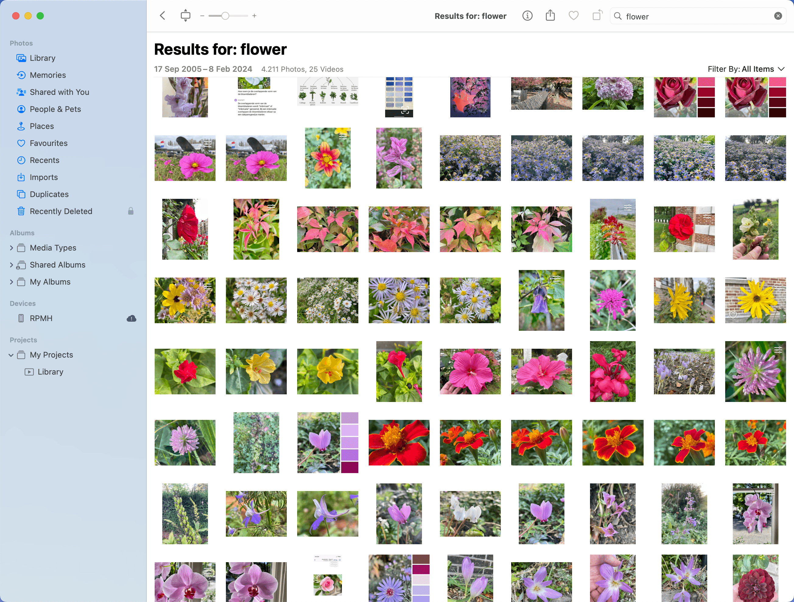 Search through a collection of images with text